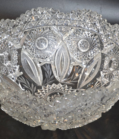 ABP cut glass bowl American brilliant period 1886 -1915 bob42