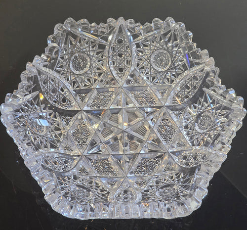 ABP cut glass bowl American brilliant period 1886 -1915 bob72