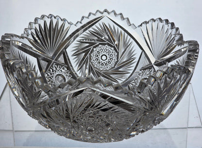 ABP cut glass bowl American brilliant period 1886 -1915 palm1
