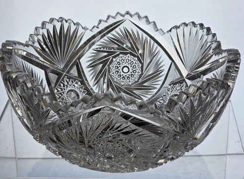 ABP cut glass bowl American brilliant period 1886 -1915 palm1