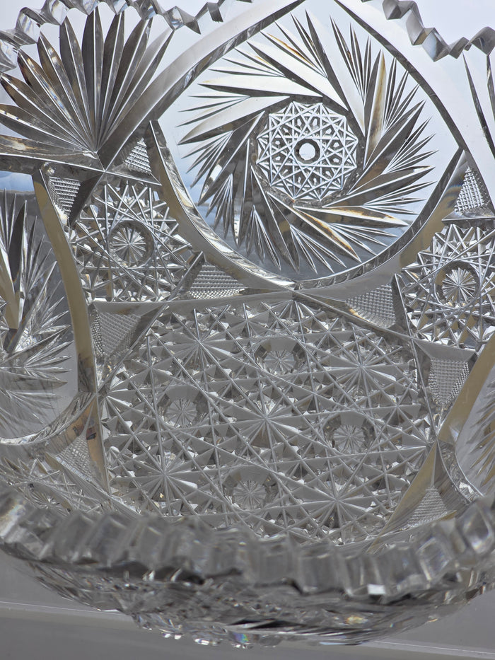 ABP cut glass bowl American brilliant period 1886 -1915 palm1