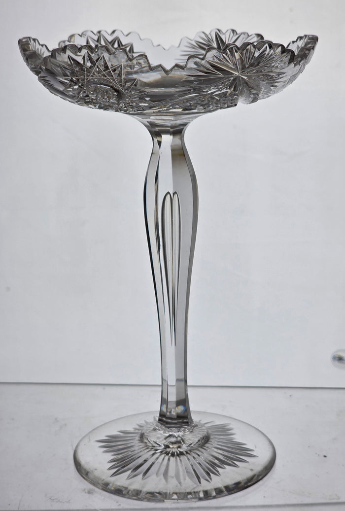 ABP cut glass compote American brilliant period 1886 -1915 PA23