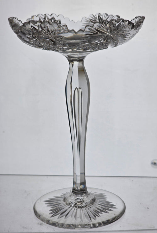 ABP cut glass compote American brilliant period 1886 -1915 PA23