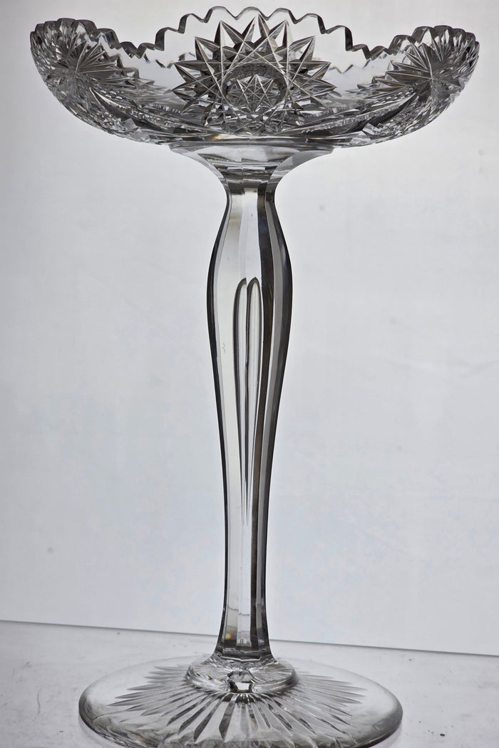 ABP cut glass compote American brilliant period 1886 -1915 PA23