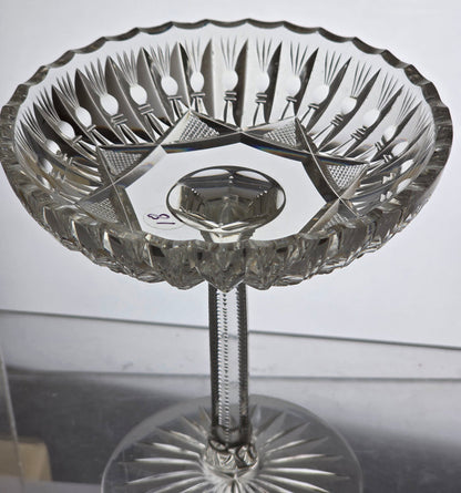 ABP cut glass compote American brilliant period 1886 -1915 PA24