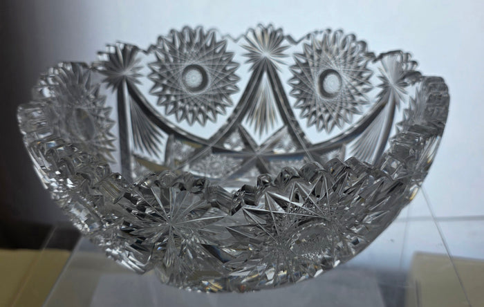 ABP cut glass mouth blown bowl American brilliant period 1886 -1915 tg2