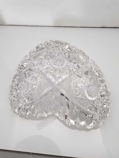 ABP cut glass odd shape dish