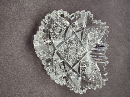 ABP cut glass odd shape dish