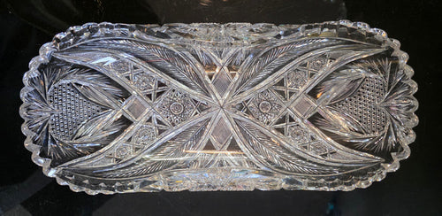 ABP Cut glass rectangular folded bread tray bob56