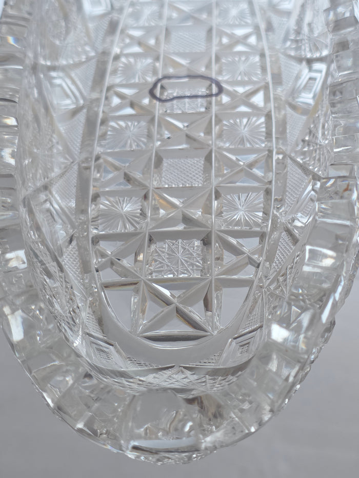 ABP cut glass Signed Clark Prima Donna oval dish American brilliant period pa8 -