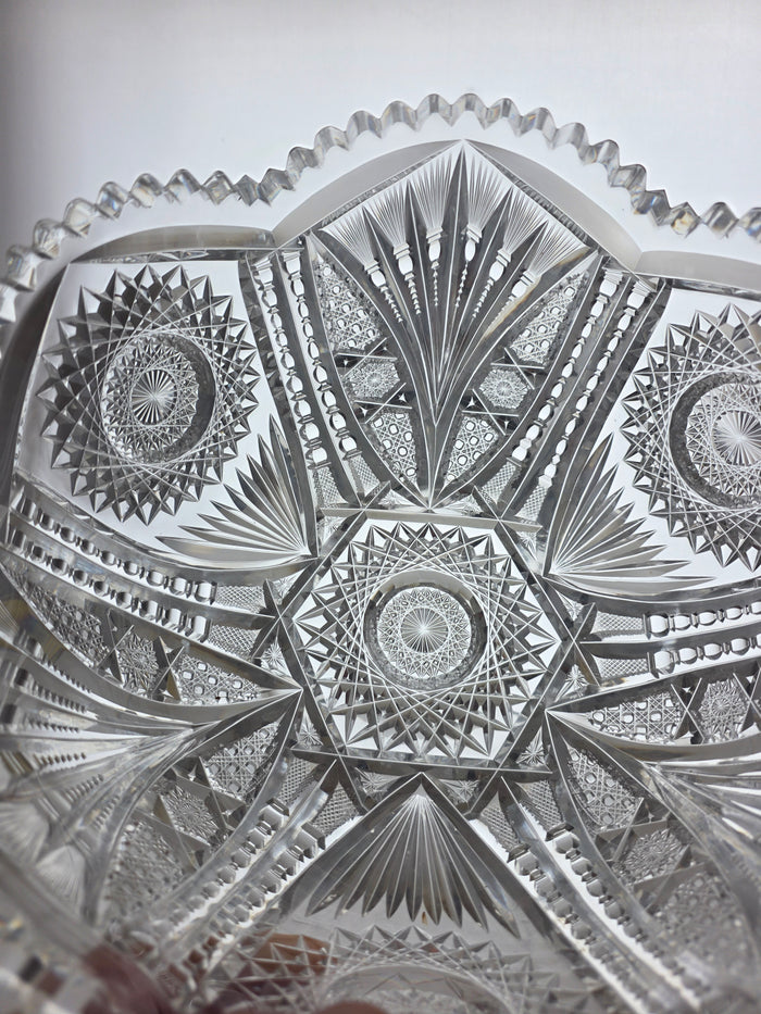 ABP cut glass signed Fry bowl American brilliant period 1886 -1915 bob63