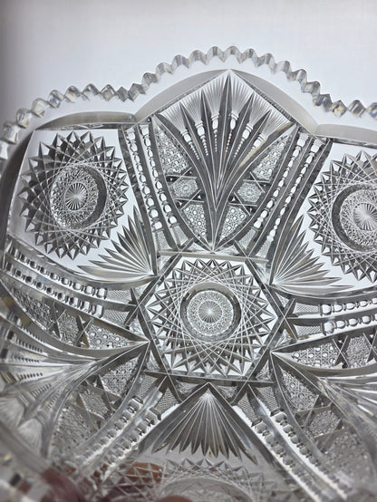 ABP cut glass signed Fry bowl American brilliant period 1886 -1915 bob63