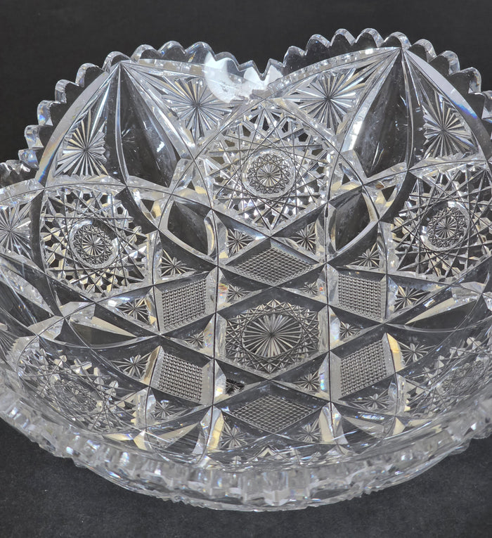 ABP cut glass signed Hawkes bowl American bob22