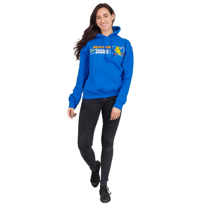AD Bluth's Frozen Banana Adult Unisex Blue Hooded Sweatshirt - TVStoreOnline