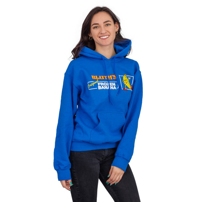 AD Bluth's Frozen Banana Adult Unisex Blue Hooded Sweatshirt - TVStoreOnline
