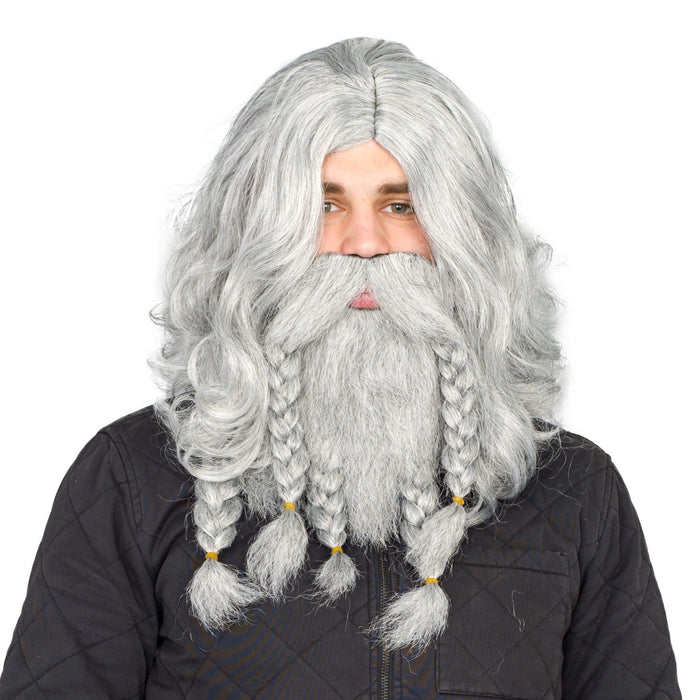 Adult Deluxe Viking Wig and Beard Halloween Cosplay Costume Accessory Set - TVStoreOnline
