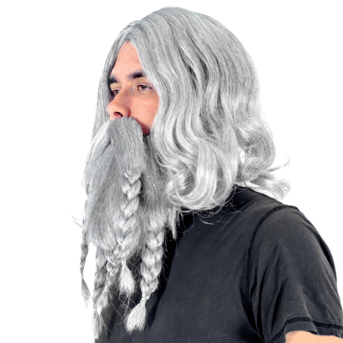 Adult Deluxe Viking Wig and Beard Halloween Cosplay Costume Accessory Set - TVStoreOnline