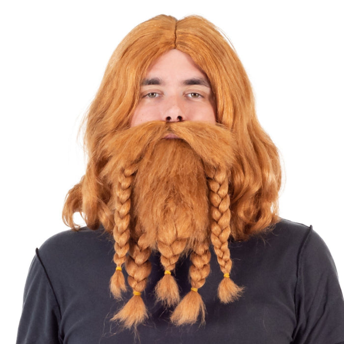 Adult Deluxe Viking Wig and Beard Halloween Cosplay Costume Accessory Set - TVStoreOnline