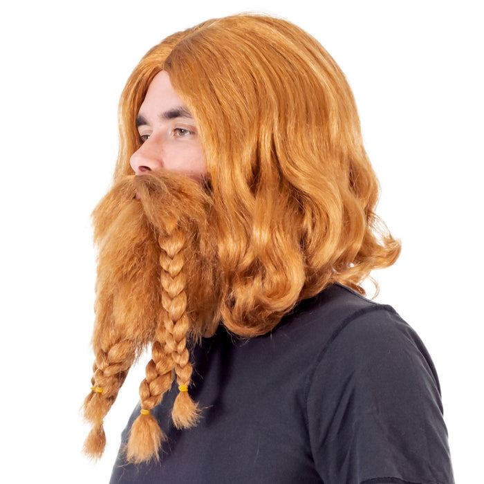Adult Deluxe Viking Wig and Beard Halloween Cosplay Costume Accessory Set - TVStoreOnline