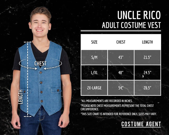 Adult Halloween Costume Uncle Rico Jeans Vest