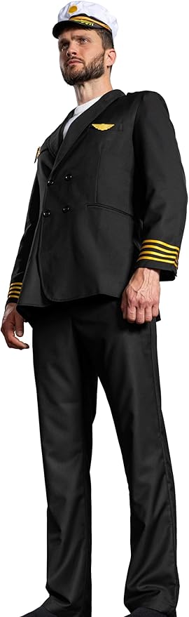Adult Men's Pilots Uniform Halloween Cosplay Costume Deluxe Set - TVStoreOnline
