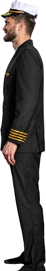 Adult Men's Pilots Uniform Halloween Cosplay Costume Deluxe Set - TVStoreOnline
