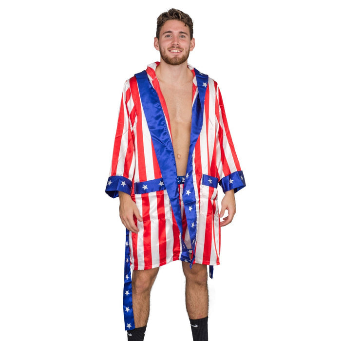 Adult Satin American Flag Robe Movie Boxer Halloween Cosplay Costume Replica Robe - TVStoreOnline