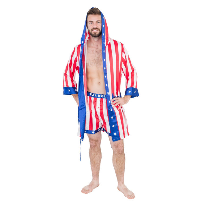 Adult Satin American Flag Robe Movie Boxer Halloween Cosplay Costume Replica Robe - TVStoreOnline