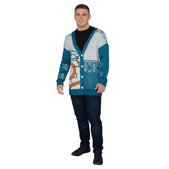 Adult Unisex BB8 Star Wars Ugly Christmas Cardigan Sweater - TVStoreOnline