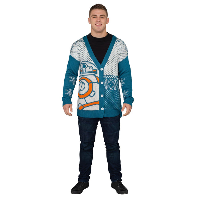 Adult Unisex BB8 Star Wars Ugly Christmas Cardigan Sweater - TVStoreOnline