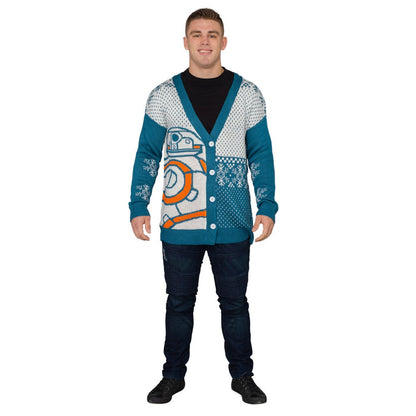 Adult Unisex BB8 Star Wars Ugly Christmas Cardigan Sweater - TVStoreOnline