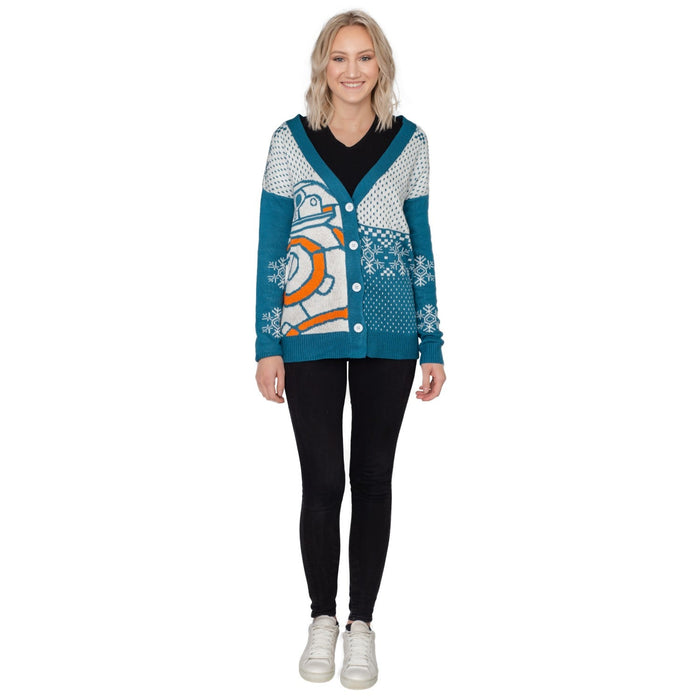 Adult Unisex BB8 Star Wars Ugly Christmas Cardigan Sweater - TVStoreOnline