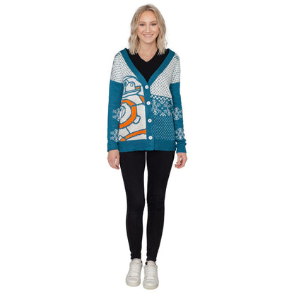 Adult Unisex BB8 Star Wars Ugly Christmas Cardigan Sweater - TVStoreOnline