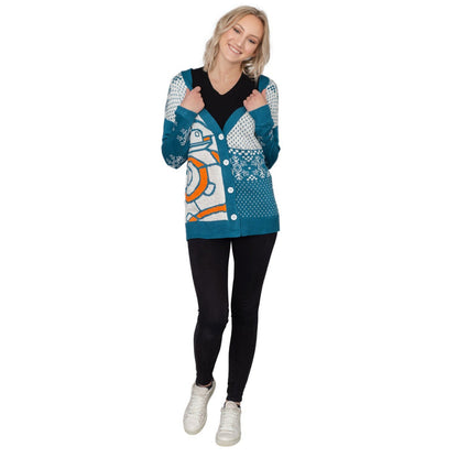 Adult Unisex BB8 Star Wars Ugly Christmas Cardigan Sweater - TVStoreOnline