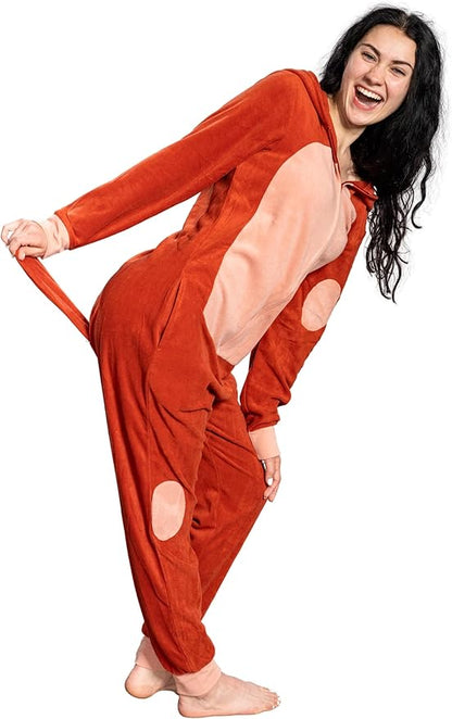 Adult Unisex Playful Colorful Dog Adult Halloween Costume Cosplay Zip Up Pajama Jumpsuit - TVStoreOnline