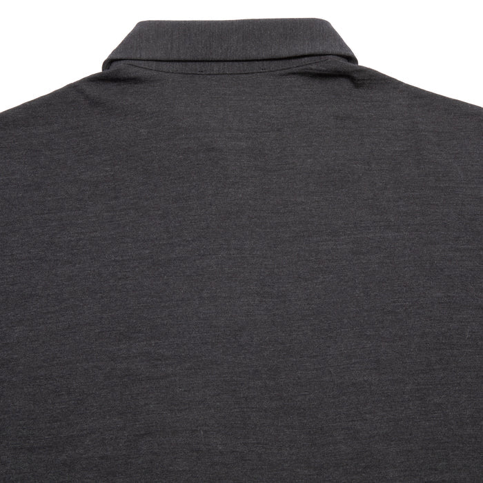 Albeni Merino Long Sleeve Polo Shirt in Charcoal Grey