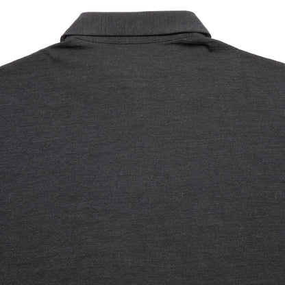 Albeni Merino Long Sleeve Polo Shirt in Charcoal Grey