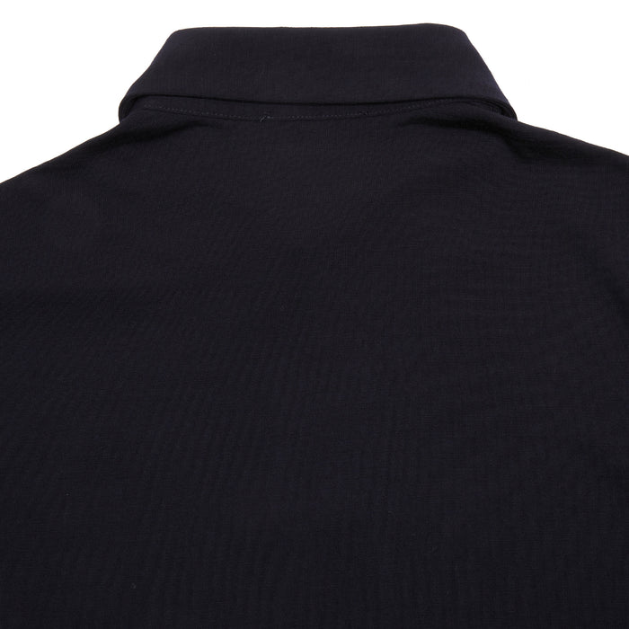 Albeni Merino Long Sleeve Polo Shirt in Night Blue