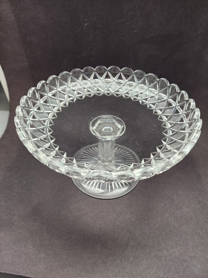 American Brilliant Period Cut Glass compote, Antique c11925