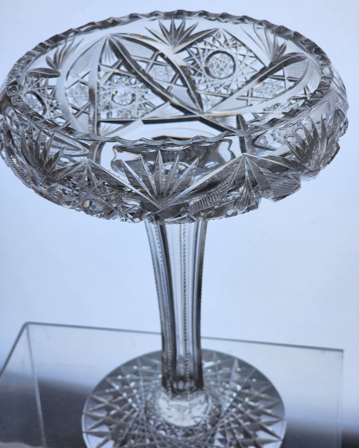 American Brilliant Period Cut Glass compote, Antique