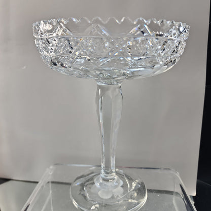 American Brilliant Period Cut Glass compote