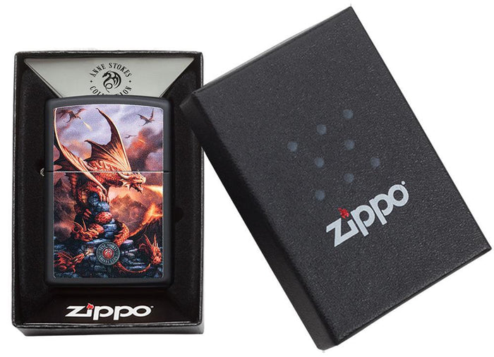 zippo on display in box