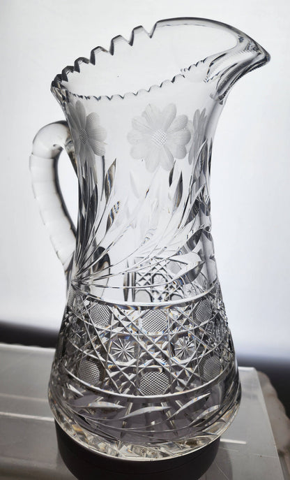 Antique Pitcher Cut Glass Harvard