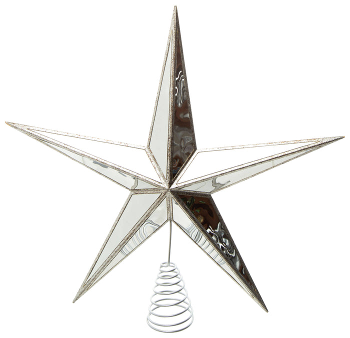 Antique Silver Mirror star tree topper