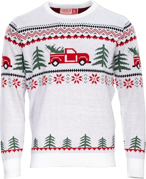 Arnold Truck/Trees Adult Unisex Knitted Ugly Christmas Sweater - TVStoreOnline