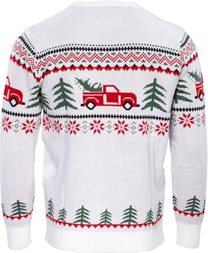 Arnold Truck/Trees Adult Unisex Knitted Ugly Christmas Sweater - TVStoreOnline