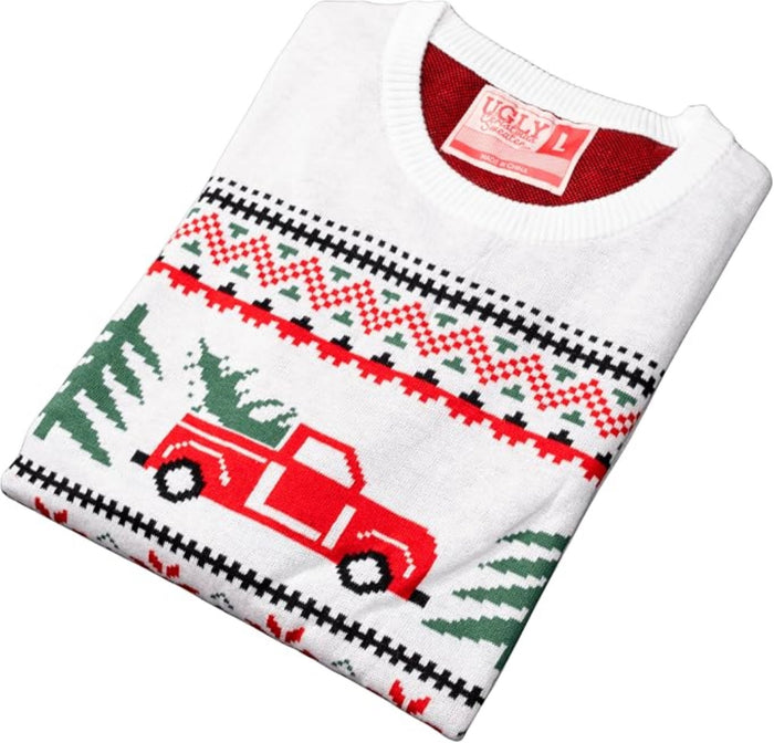 Arnold Truck/Trees Adult Unisex Knitted Ugly Christmas Sweater - TVStoreOnline