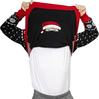 Ask Me About My Ninja Funny Flip Costume Adult Ugly Christmas Sweater - TVStoreOnline