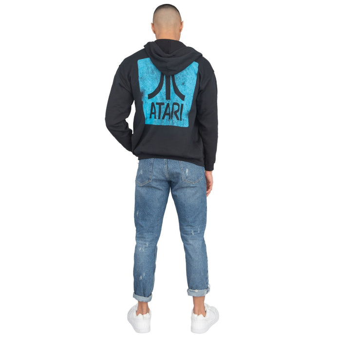 Atari Adult Unisex Back & Chest Square Logo Zip Up Hoodie - TVStoreOnline