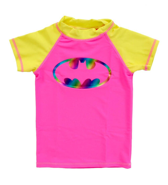 Batman Batgirl Spectrum Bat Short Sleeve Girls Rash Guard-tvso